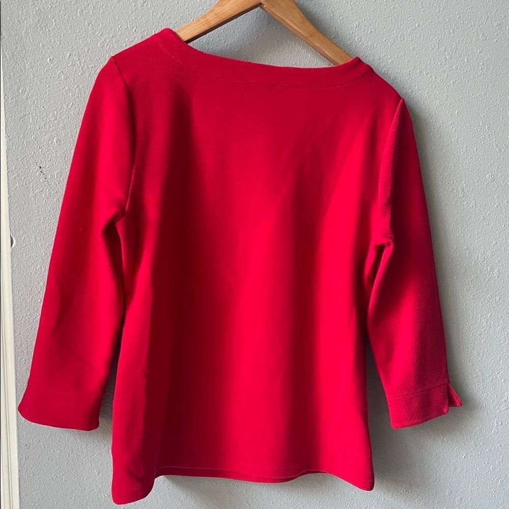 Talbots Vibrant Red pullover - Picture 4 of 6